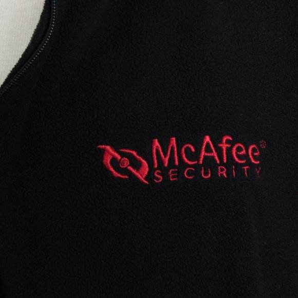 Vtg McAfee Security Men's Fleece Pullover XL Black - Picture 11 of 12